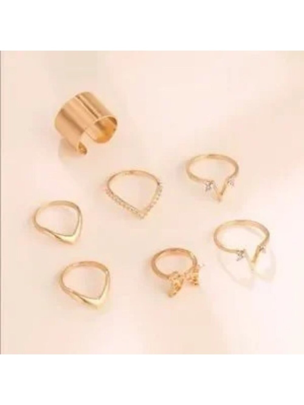GOLD 3/$30 7pc Butterfly Ring Set - Picture 2 of 2